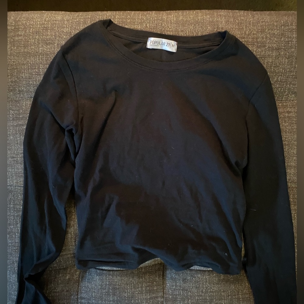 Never worn black long sleeve crop top